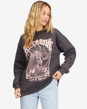 Dámské Mikiny Billabong Shine All Night Crewneck Černé | 9357428-WA