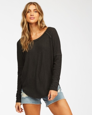 Dámské Topy Billabong Come Along Knit Černé | 4076358-SB