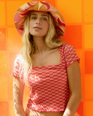Dámské Topy Billabong Squared Away Knit Růžové | 4085263-RE