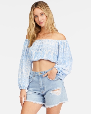 Dámské Topy Billabong Sun Daze Crop Světle Blankyt | 8190647-OT
