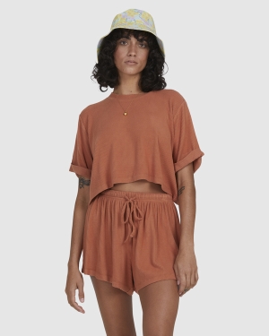 Dámské Topy Billabong Sunup Knit Hnědé | 0964123-NW