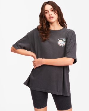Dámské Tričko Billabong Tropical Feelings Boyfriend Černé | 6249058-KA