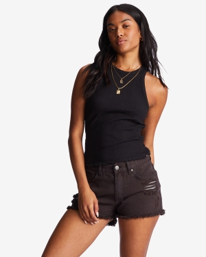 Dámské Šortky Billabong Drift Away Frayed Černé | 7543026-ZS