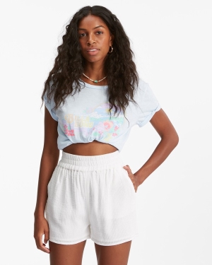 Dámské Šortky Billabong Love To Lounge Elastic-Pasem Světle Blankyt | 9514706-ZR