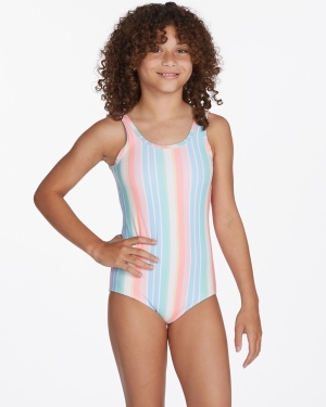 Dívčí Plavky Billabong Stoked On Stripes Scroop Back One-Piece Viacfarebný | 1907253-XU