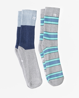 Pánské Ponožky Billabong 2-Pack Stripe Crew Světle Šedé | 4328610-DH