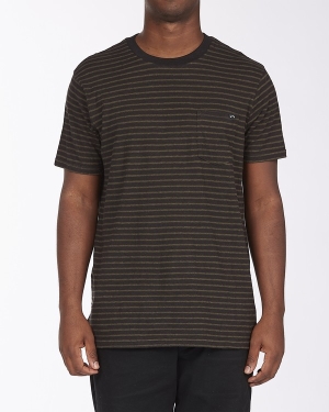 Pánské Tričko Billabong A/Div El Dorado Hemp Stripe Crew Černé | 8379106-KU